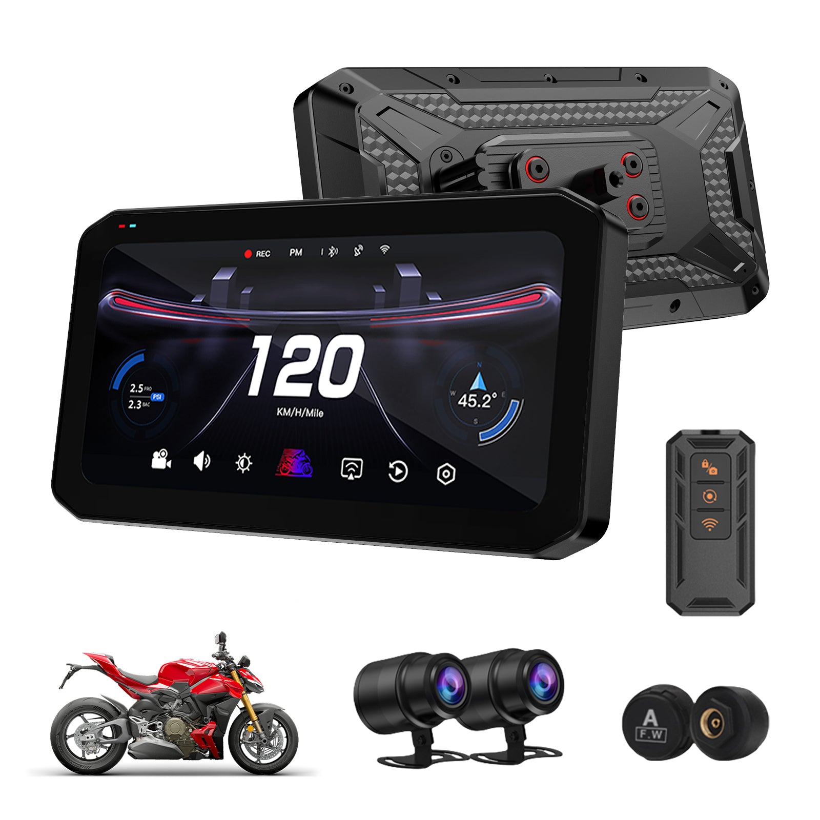 Mogico T7 Ultra Motorcycle Phone Wireless CarPlay Android Auto Smart R
