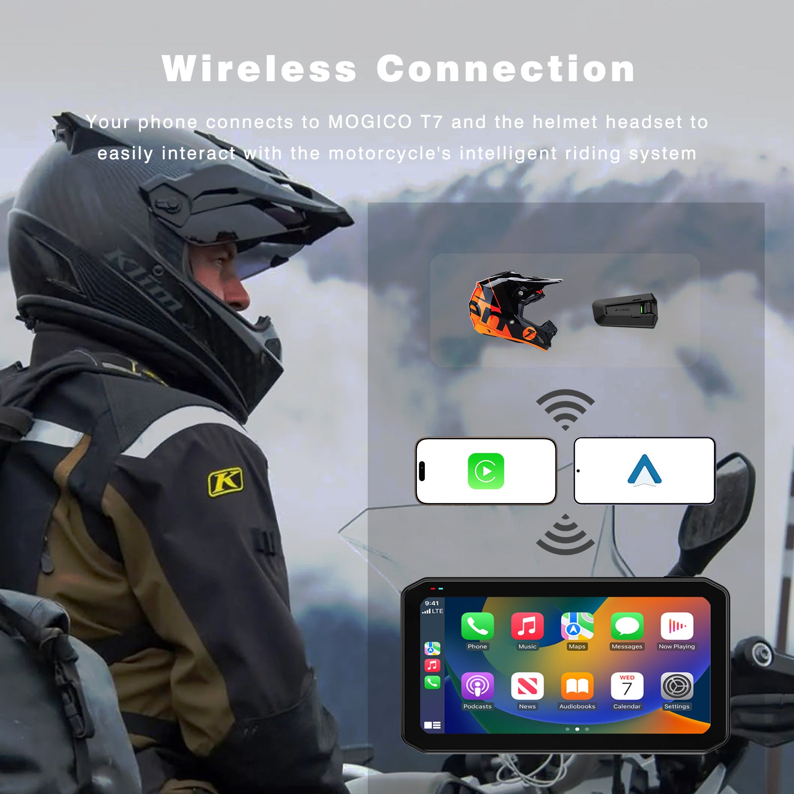 Mogico T7 Ultra Motorcycle Phone Wireless CarPlay Android Auto Smart R Mogico T7 Ultra Motorcycle Phone Wireless CarPlay Android Auto Smart R