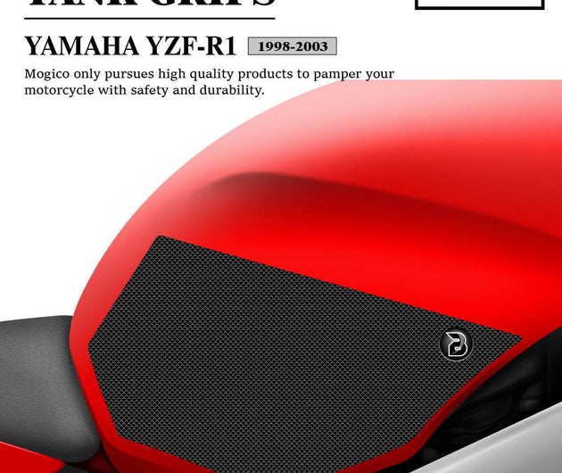 Mogico Yamaha YZF-R1 1998-2003 Tank Grips / Motorcycle Anti-slip Pads / Traction Non-Slip Mats Fuel Tank Protection