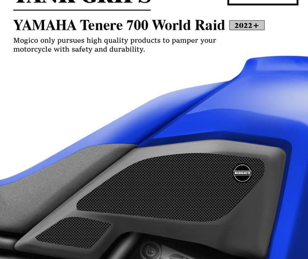 Mogico Yamaha Tenere 700 World Raid 2022+ Tank Grips / Motorcycle Anti-slip Pads / Traction Non-Slip Mats Fuel Tank Protection